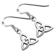 Small Silver Celtic Trimity Flat Knot Earrings, ep252